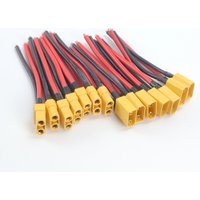 New 5pcs XT90 Male/Female Plug Battery Parallel Connector, with Silicone Flexible Wire 14AWG 10cm, for RC LiPo Motor Battery