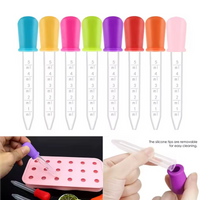 6pcs 5 ml Droppers Plastic Silicone Baby Pipettes Devices Infant Droppers Feeders Pipette Dropper For School Lab Supplies