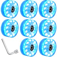 Upgrade Light up Roller Skate Wheels Luminous Skate Wheels Bearings Double Row Skating and Skateboard 32 x 58 mm 82A