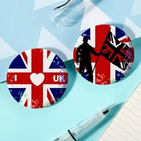 Art UK England United Kingdom Flag Laser Badge Ensemble Lapel Pins for Backpacks Briefcase Brooch Clothes Gifts
