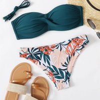 Sexy Bikini Swimsuit Hard Gathered Two-Piece Swimming Costume Sports Yoga Fitness Fans Supplies Bikini Swimsuit