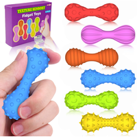 Children's Finger Dumbbell Colorful Version: 6-piece set of textured stress-relief fingertip spinner toys, suitable for calming