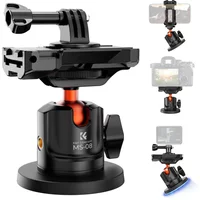 K&F CONCEPT MS08 Magnetic Camera Mount with 360°Ball Head & Phone Clip for DJI Osmo Action 5 Pro 4 3 GoPro HERO 13 12 Insta360