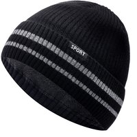 Neue Unisex Winter Hut Hinzufügen Fleece Warme Kappe Stilvolle Gestreifte Weiche Beanie Hut Für Männer Frauen Im Freien Verdicken Ski Sport Gestrickte Hut