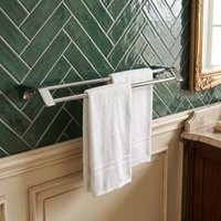 Toallero chapado en tubo acero inoxidable, toallero baño, estantes baño, toalleros colgantes lujo ligeros