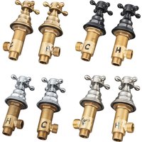2pc Handles for Basin Faucet Deck Mounted Brass Hot and Cold Control Valve Mixer Handle Bath Faucet Switch Handles for Bathroom