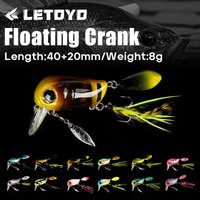 LETOYO 40mm 8g Floating Crankbait Artificial Surface Fishing Bait Crank Wobbler Shallow Topwater Trout Bass Fishing Lures