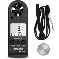 Anemometer Handheld, Mini Digital Wind Speed Meter, Measuring Temperature, Max/Average/Current Wind Speed, Wind Chill Indication