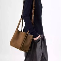 Bucket Bag Soft Leather, Durable, Versatile, Large Capacity, Handbag, Shoulder Bag, Crossbody Bag