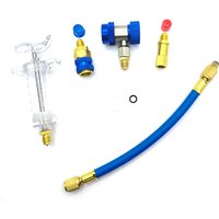 Auto A/C Öl/Farbstoff Injektor 1 Unze mit 134a Low Side Schnell Koppler Adapter 1/4 Klimaanlage Reparatur werkzeuge Manuelle Öler Injektion