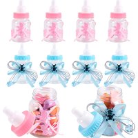 12pcs Blue Pink Milk Bottle Style Candy Bottles Candy Gift Box Baby Shower Party Favor Boxes Newborn Gender Reveal Party Favors