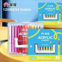 120/1 Colors Direct-liquid Acrylic Brush Markers Pen Waterproof Pens Soft Brush for Glass Rock School Office Supplies Stationery