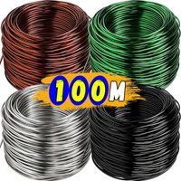 100/5M 1mm Aluminum Bonsai Wire Support Training Wire Fixing Strings Holding Branches DIY Shape Plants Branch Support Supplies