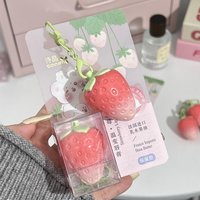 Mini Strawberry Warm Change Lip Balm Moisturizing Anti-dry Easy To Carry Anti-cracking Lipstick Colored Lip Tint Makeup Gloss