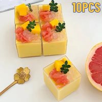10/20PCS Mini Square Dessert Cups Plastic Cup For Wedding Birthday Party Mousse Desserts Appetizers Ice Cream Appetizers Supply
