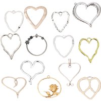 5 x Antique Gold/Silver Color Large Hollow Heart Charms Pendants For DIY Necklace Earring Jewelry Making Findings