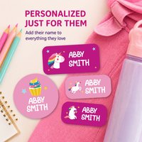 140PCS Personalized Kids Name Labels, Waterproof Custom Stickers for Bottles, Clothes, School Supplies and Daycare Items