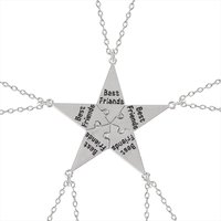 5pcs Fashion Best Friends Pendant Zinc Alloy Metal BFF Necklace Friendship Charm Chain Women Gift Necklaces