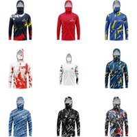 MALFC Men Hood Fishing Shirt long sleeve fishing t shirt uv protection Fishing Apparel