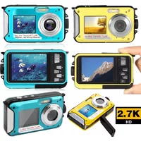 Waterproof Digital Camera Anti-Shake 1080P Full HD Selfie Outdoor Video Portable Recorder for Underwater DV Recording Present