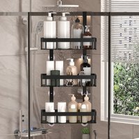 Wall Mounted Bathroom Storage Rack 2-3 Layers Shower Gel Organizer Door Mounted Shower Room Supplies Holder