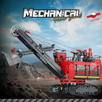 Reobrix 2968pcs Technical Front Shovel Rope Excavator Building Blocks App RC Motorized Car Construction Brick Toys For Boys