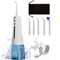 Cordless Water Flosser for Teeth Cleaning 5 Modes & 5 Jet Tips USB-C & IPX7 300ML Waterproof Portable Oral Irrigator