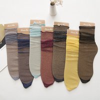 Women Middle Tube Socks Lightweight Breathable Tulle Curling Retro Mesh Sock Sexy Elastic Transparent Ultra-thin Girls Cool Sox