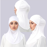 New Jersey Instant Hijab for Muslim Women Hijab Solid Stretch Undercap Headscarf Multi-functional Head Wraps Prayer Inner Cap