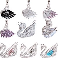 Bestseller Swan Pendant With Series,Broken Diamond Ice Blue Swan Pendant,Sweet And Romantic Holiday Gift For Women