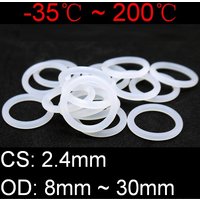 10/50pcs VMQ White Silicone Ring Gasket CS 2.4mm OD 8 ~ 30mm Food Grade Waterproof Washer Rubber Insulate o-ring rubber ring