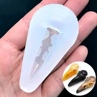 2026 Latest Models Small 3D Crow Skull Silicone Mold Halloween Themed Bird Skeleton Jewelry Making Mould for Epoxy Resin Casting