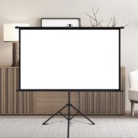 84-calowy ekran projekcyjny 16:9 na statywie z podstawką, przenośny ekran do kina domowego, 5-warstwowy materiał Premium HD 4K z wzmocnieniem 1.0, 160 ° Szeroki kąt widzenia, ulepszony stabilny,