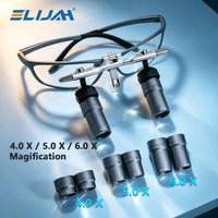 ELIJAH 4X 5X 6X Dental Ergo Loupes Magnification 48° Adjustable Angle 350-450mm Working Distance Dentist Surgical Medical Loupes