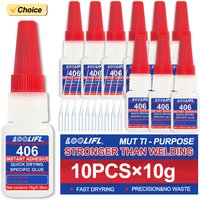 1-10Pcs 406 Super Glue Plastic Professional Adhesive Transparent Cyanoacrylate Glue Fast Drying Odorless Long Lasting Bonding