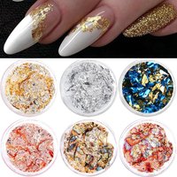 1/2/3/4/5PCS Professional Nail Art Accessories Gold Silver Copper Foil Sequins Glitter Leaf Flake Sheet Bulk Foil Paper