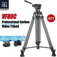 INNOREL VF80C Professionelles Kohlefaser-Videostativ mit flüssigem Videokopf für DSLR-Kamera, Camcorder, Schieber, 1,86 m maximale Höhe