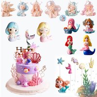 Mermaid Princess Cake Topper Seashell Coral Seaweed Girls Years Old Birthday Party Marine Theme Cake Decorations for Baby Shower