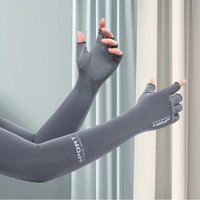 AliExpress Summer Cooling Arm Sleeves Cover Solid Color UV Sun Anti Slip Arm Sleeves Great for Running Cycling Basketball