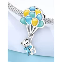 Silver 925 Plated Raccoon Animal Charms Beads Fit Original Bracelets Bag Keychain Charms Beads Pendant Diy Women Jewelry Gift
