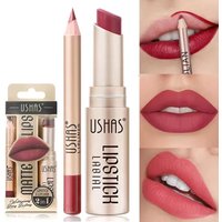 Professional 2 In 1 Lip Liner Lipstick Set Matte Finish High Pigment Long Lasting Waterproof Sweatproof Cosmetic Beauty Makeup