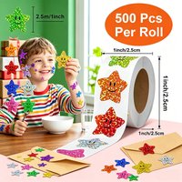 100-500PCS New Stars Stickers Thank You Stickers Photocard Decor Packaging Pack Stickers Roll Rolling Lables