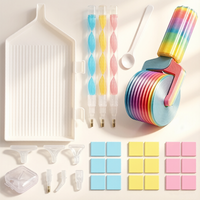 DIY Diamond Painting Tools Kit with Large Flip Tray Press Roller Dotting Pens And Wax Pads for Craft Accessories