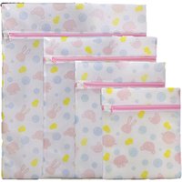 2-6PCS Fine Mesh Laundry Bags Set Cute Print Clothes Protection Bags Durable Washing Machine Bag Bathroom Organizer Pouch Suit