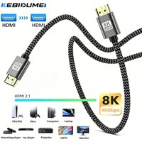 KEBIDUMEI 8K HDMI-compatible 2.1 Cable 48Gbps High Speed Cable for HDTV Laptop Projector PS5 4K 120Hz HD Adapter EARC ARC HDCP