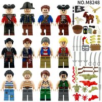 M8248 Sailing Age Big Pirate Gang Humanoid Small Granular Splicing Toy