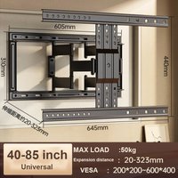 Full Motion TV Wall Mount for Most 40–90 inch Flat Curved TVs Up to 187 lb Bracket with Articulating Arms, Swivel,VESA 650x500mm