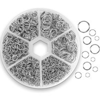1010pcs Jump Rings for Jewelry Making Stainless Steel Open Jump Rings Connectors O Ring Chainmail for DIY Crafts Necklaces