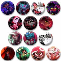 Classic Anime Figure Loona Verosika Fizzarolli Pins Funny Round Brooch Cartoon H-Helluva Boss Badge Backpack Clothes Accessories