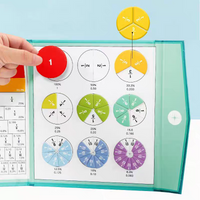 Montessori Enlightenment with Fun Arithmetic Teaching Aid Cognitive Educational Toys Magnetic Fraction Puzzles for Math Mastery